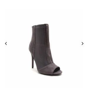 Dark Grey Peep Toe Bootie